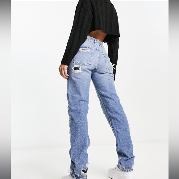 Free People We The Free Mccoy destroyed boyfriend jeans in blue - Size 27 - Picture 4 of 4